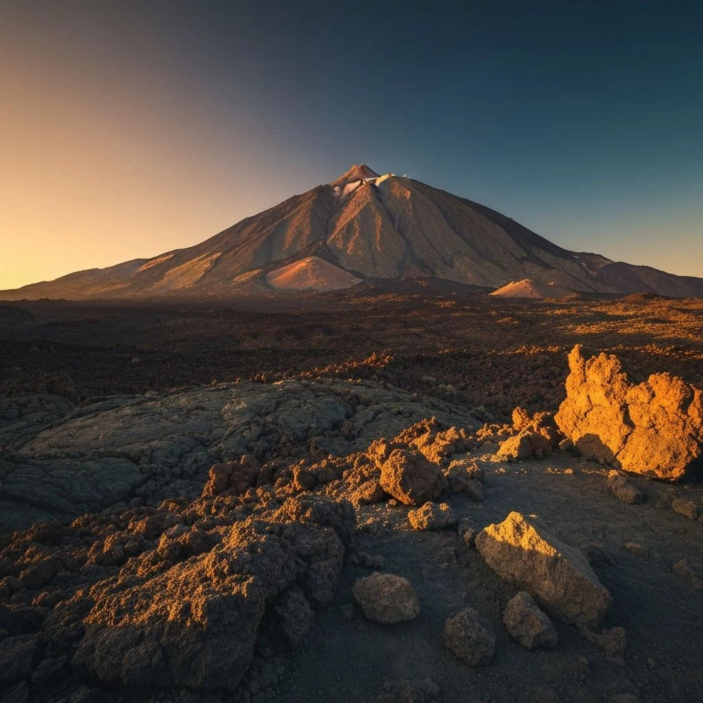 Teide vulkaan op Tenerife met dramatische lucht
