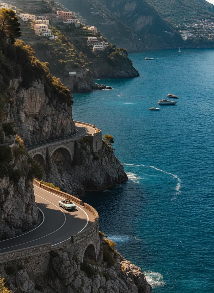 SS163 Amalfi Drive rijden (Tussen Sorrento en Salerno)
