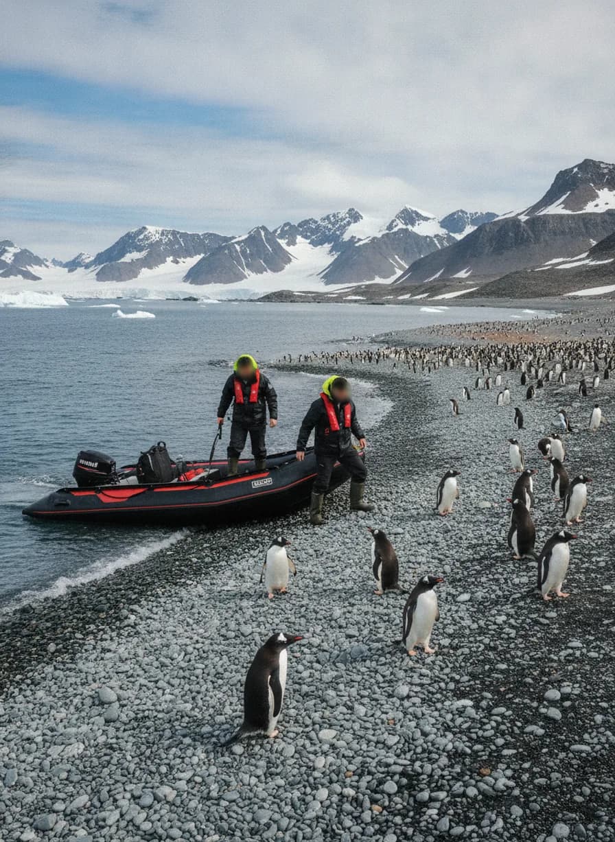 Zodiaclanding bij pinguinkolonie