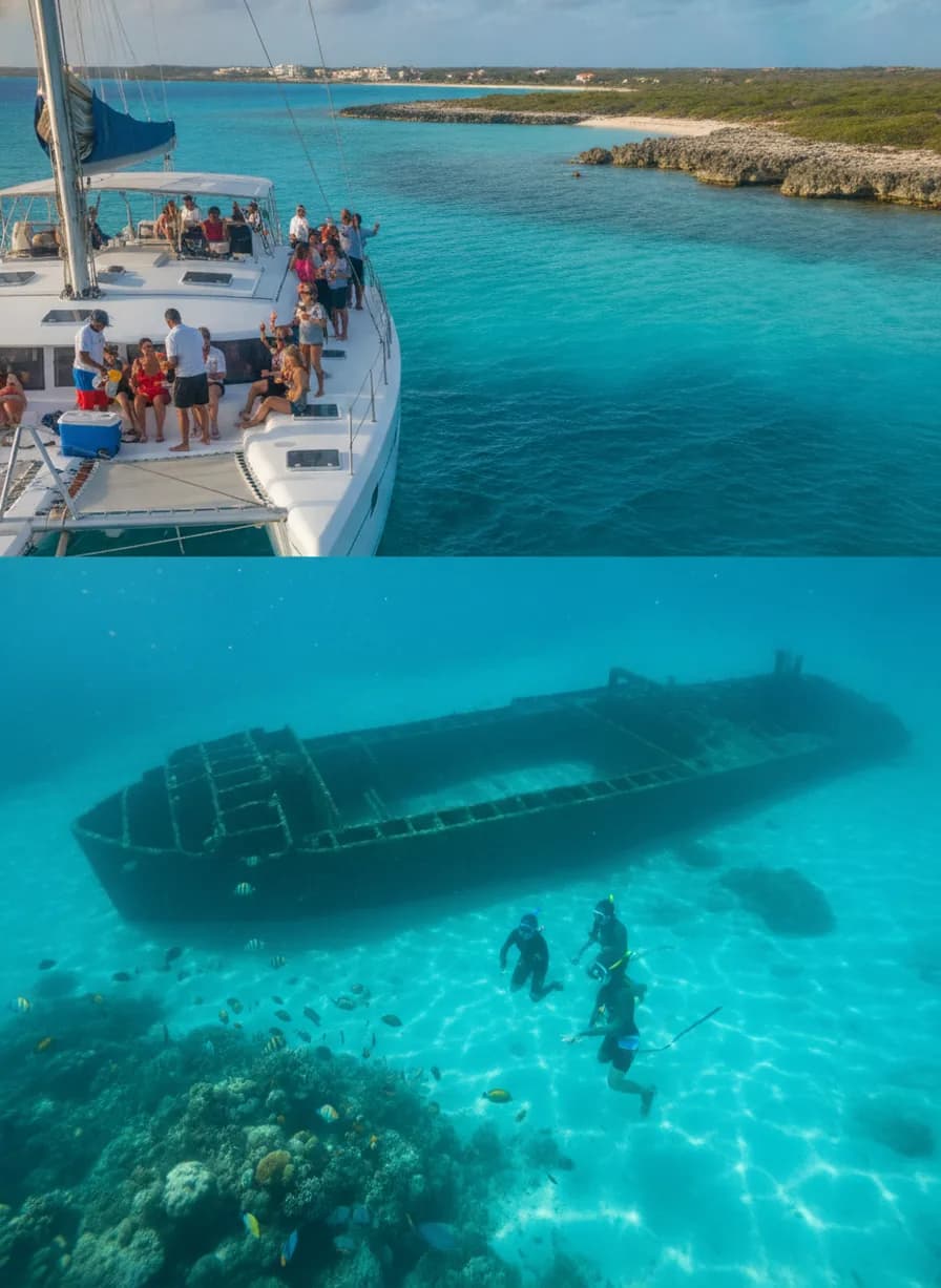 Catamarantocht Antilla-wrak + Boca Catalina
