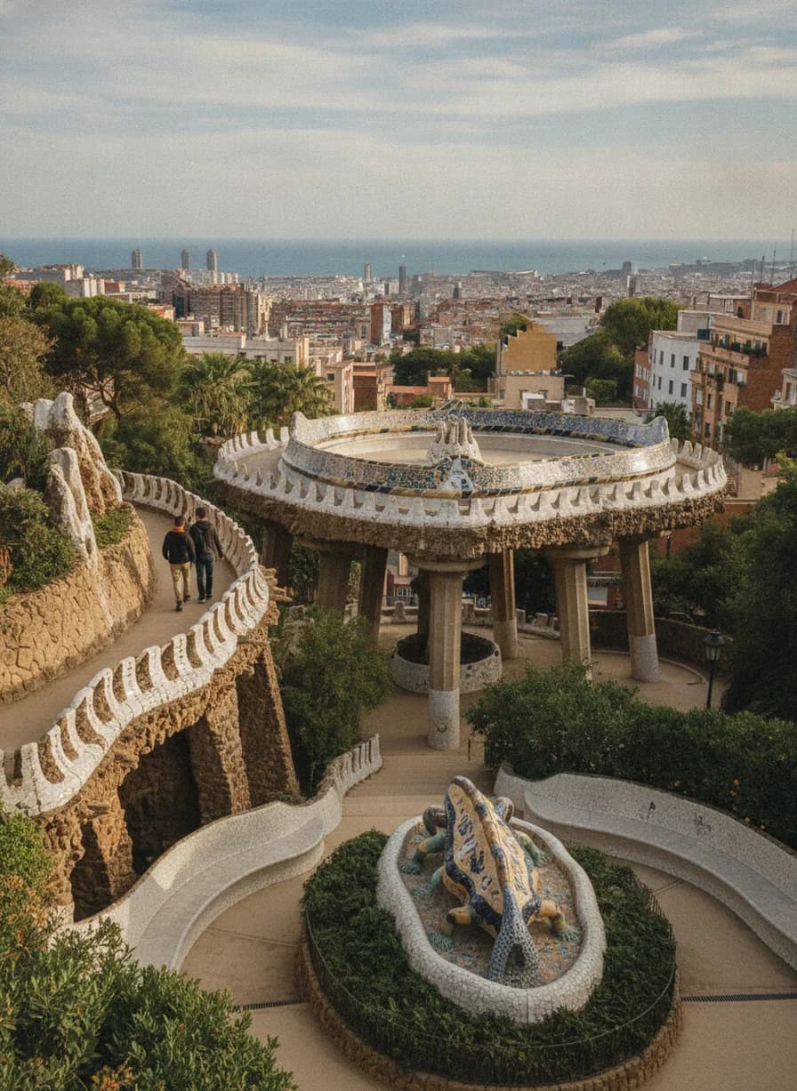 Park Güell wandelen + uitzicht