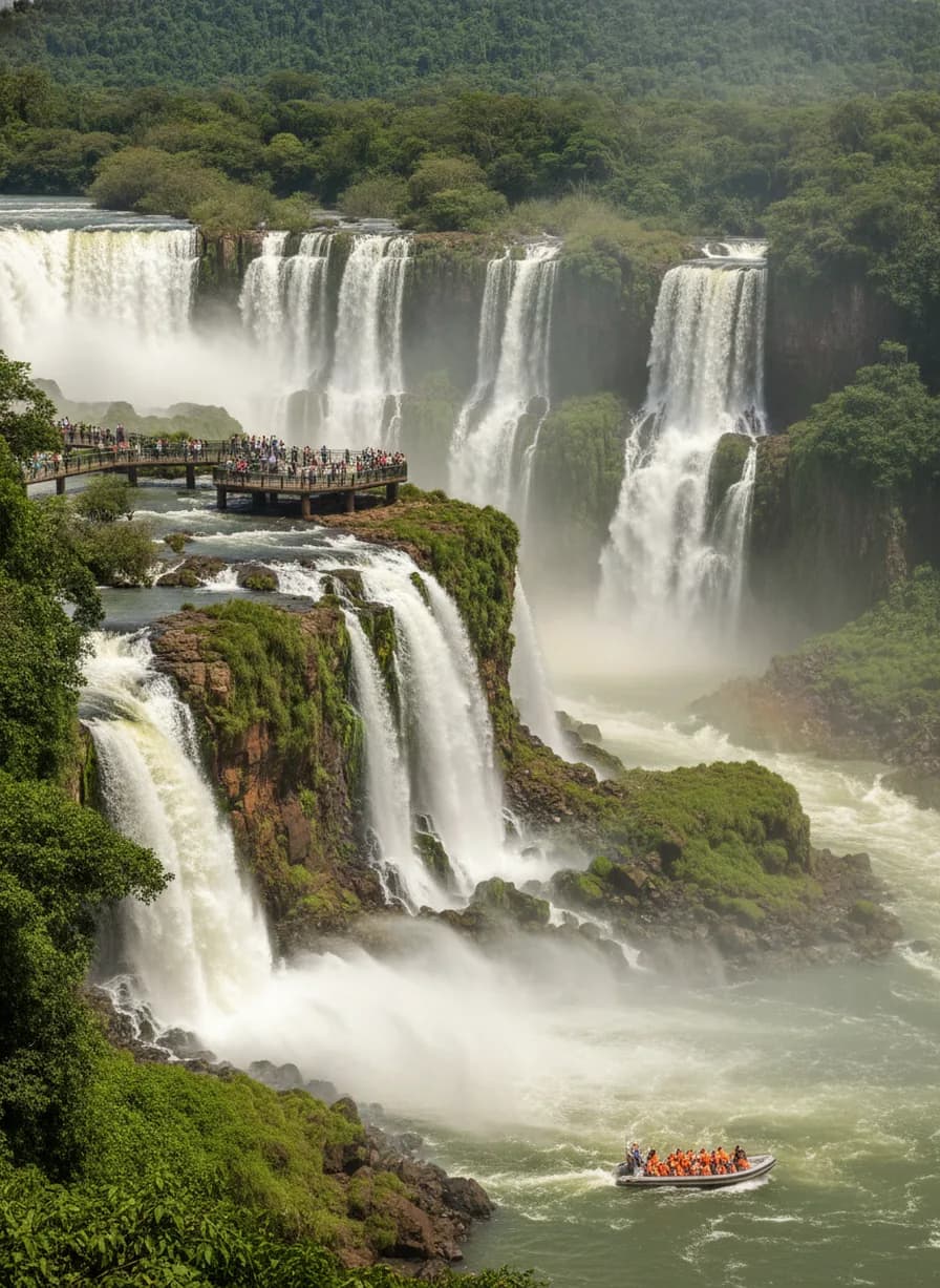 Iguaçu-watervallen wandelen + boottocht
