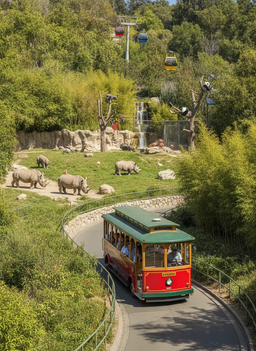 San Diego Zoo + hop-on hop-off trolleytour