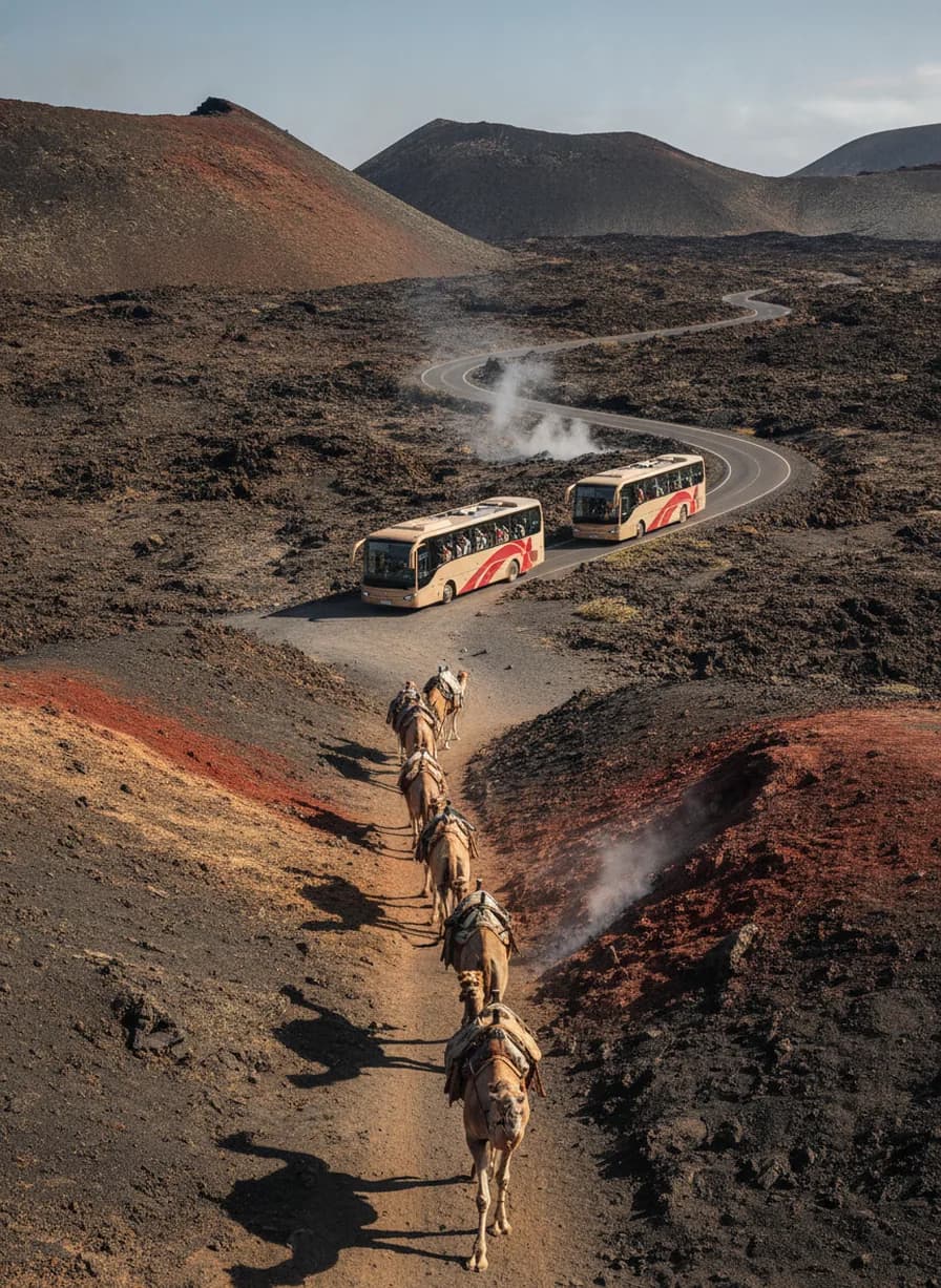 Timanfaya kameel/bustour