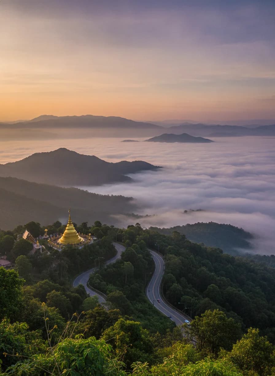 Zonsopgang/uitzicht Doi Suthep
