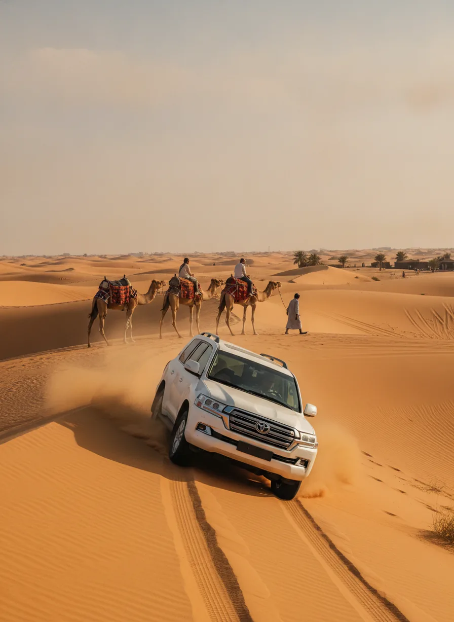 Desert safari met dune bashing en kameelrijden