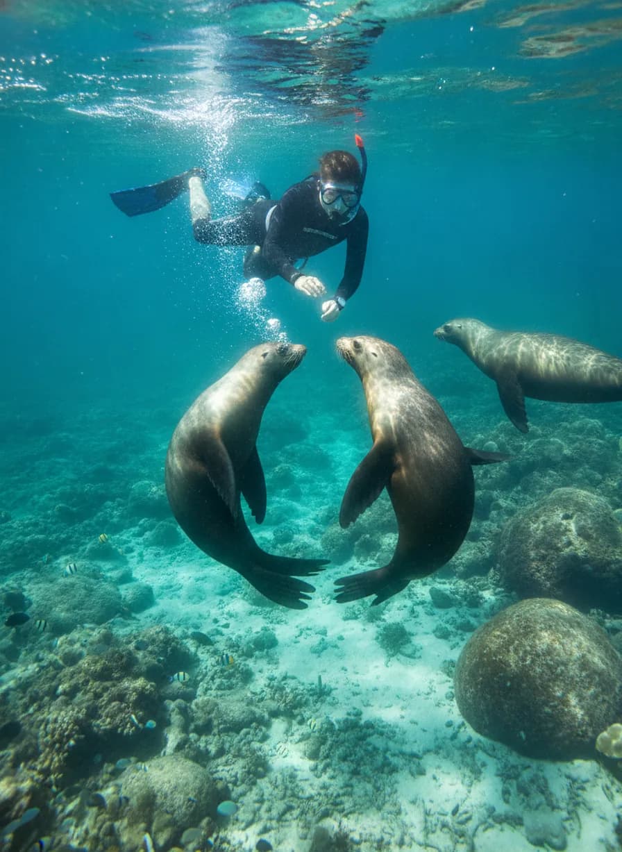 Snorkelen met zeeleeuwen