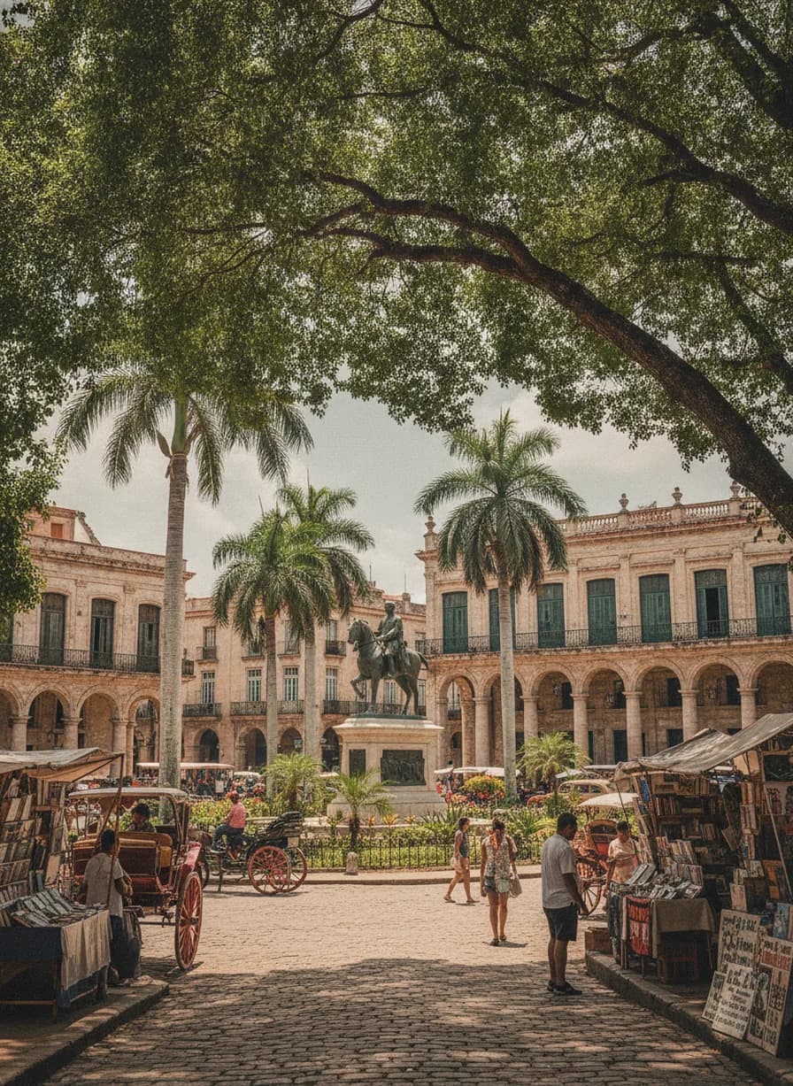 De vier hoofdpleinen van Habana Vieja bezoeken