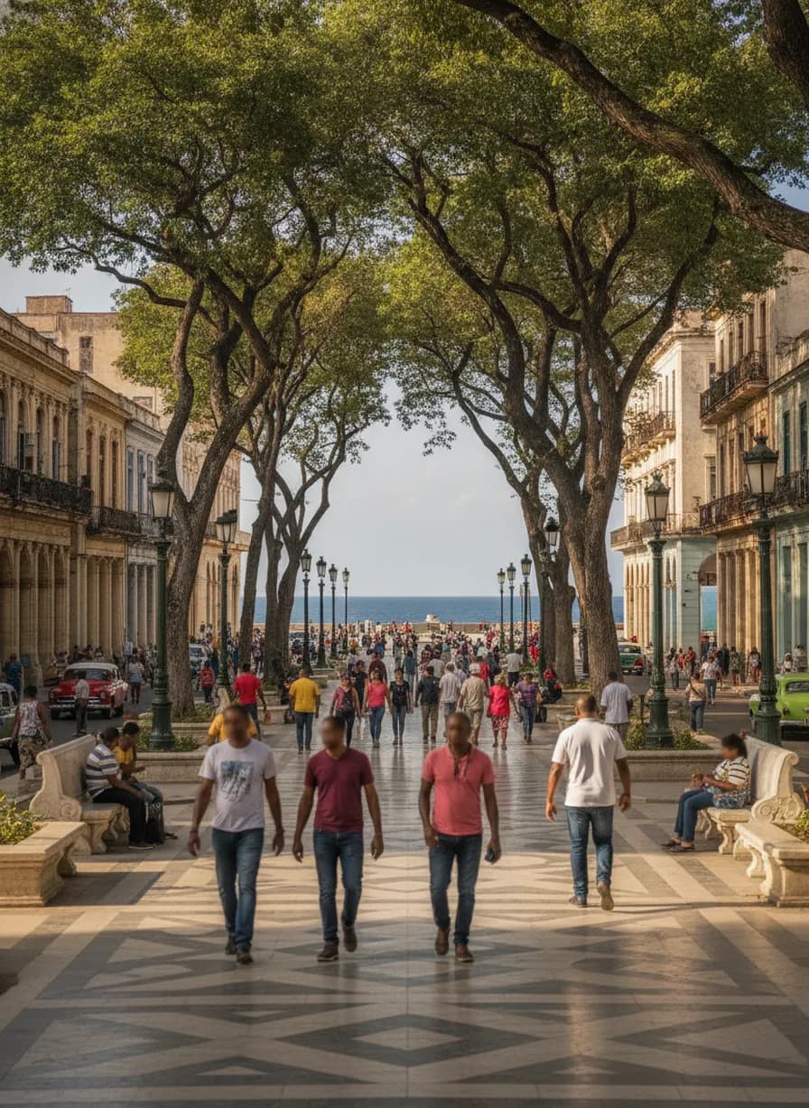 Paseo del Prado en Parque Central lopen