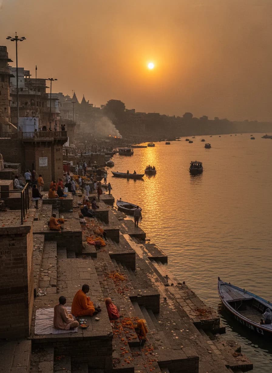 Ganges-zonsopgang in Varanasi