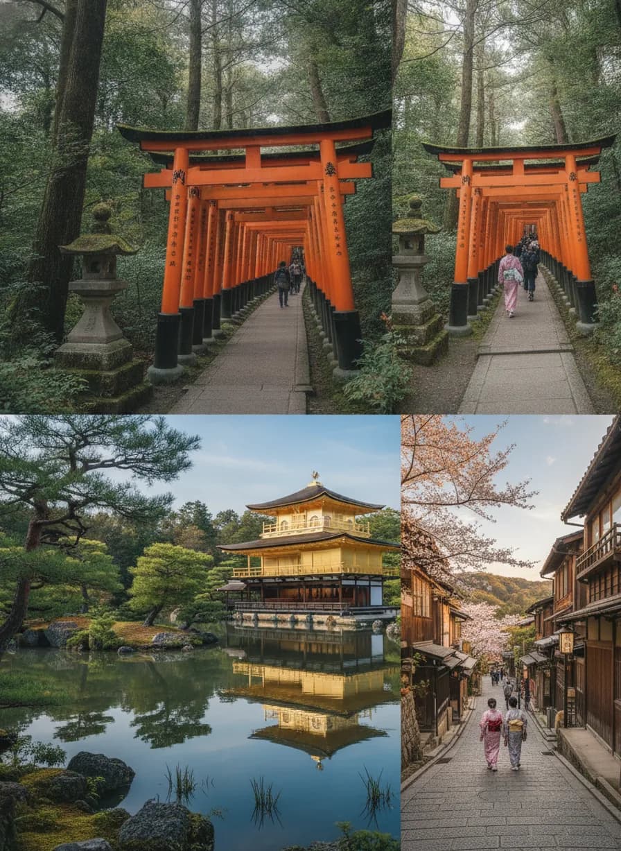 Kyoto tempels Fushimi/Kinkaku/Gion