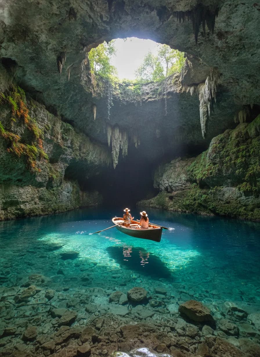 Varen door Melissani Cave