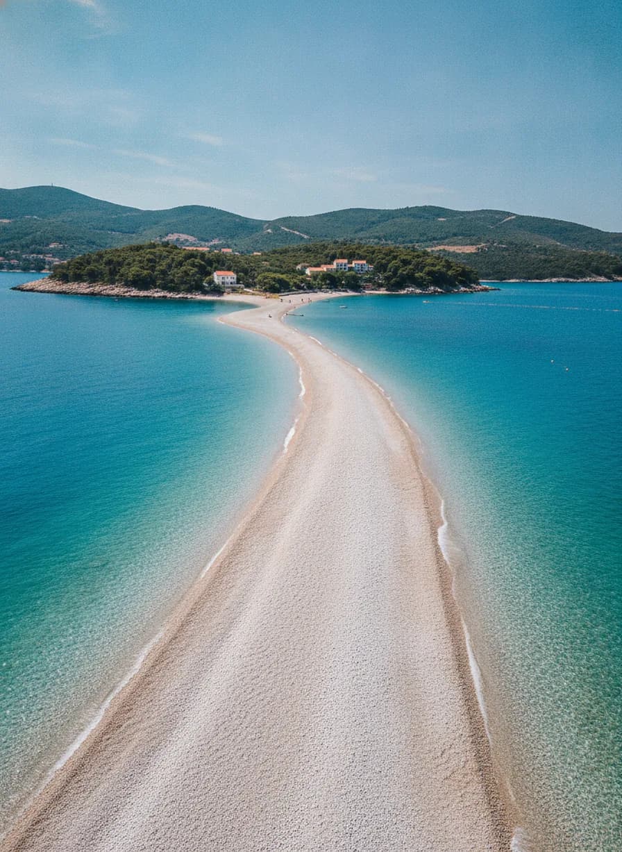 Eiland Brač en Zlatni Rat strand (Split-Dalmatië)