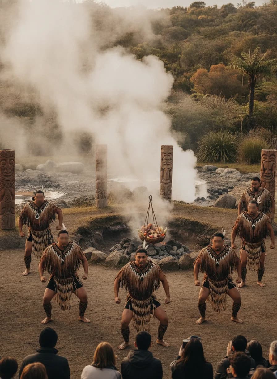 Maori-cultuur Rotorua (hangi + dans) (Centraal Noordereiland)