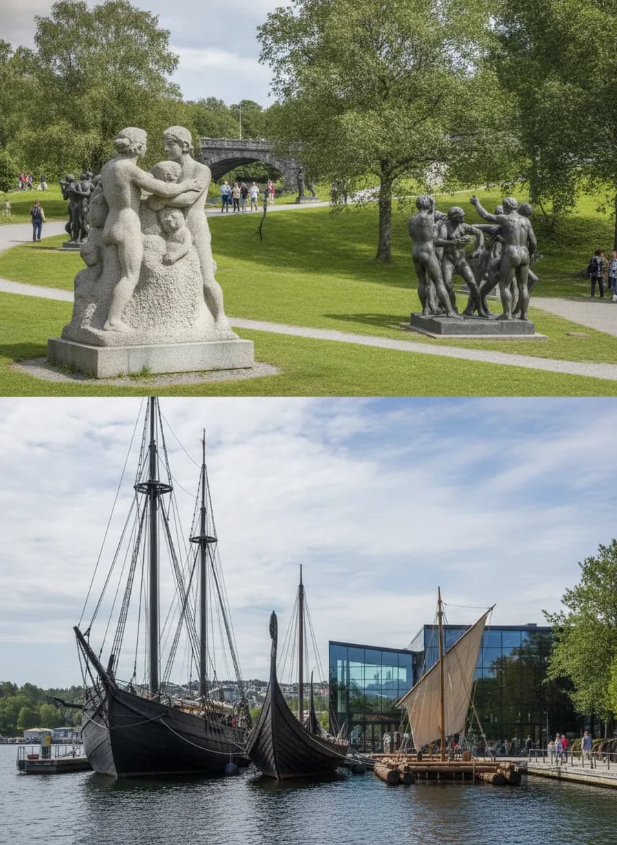 Vigelandpark en Bygdoy-musea Oslo