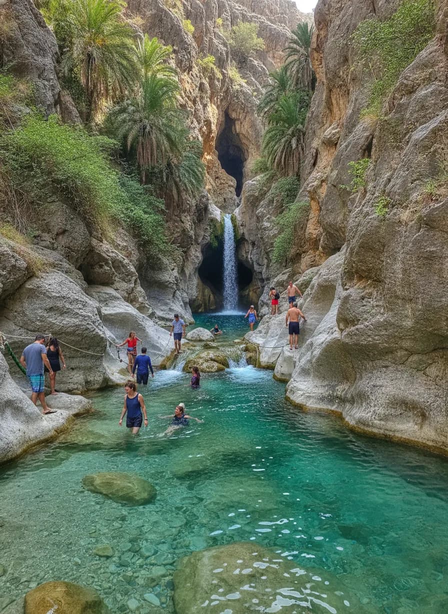 Hiken en zwemmen in Wadi Shab