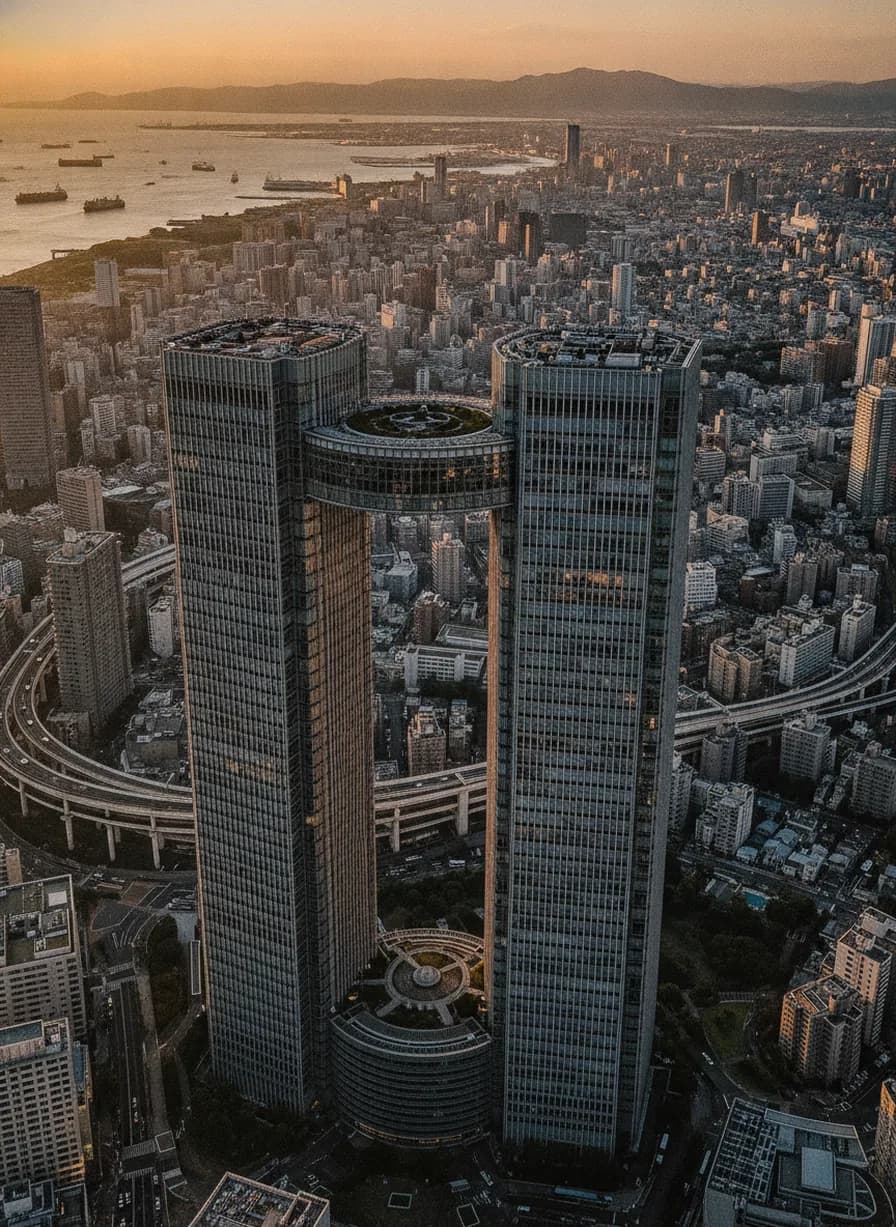 Umeda Sky Building zonsondergang