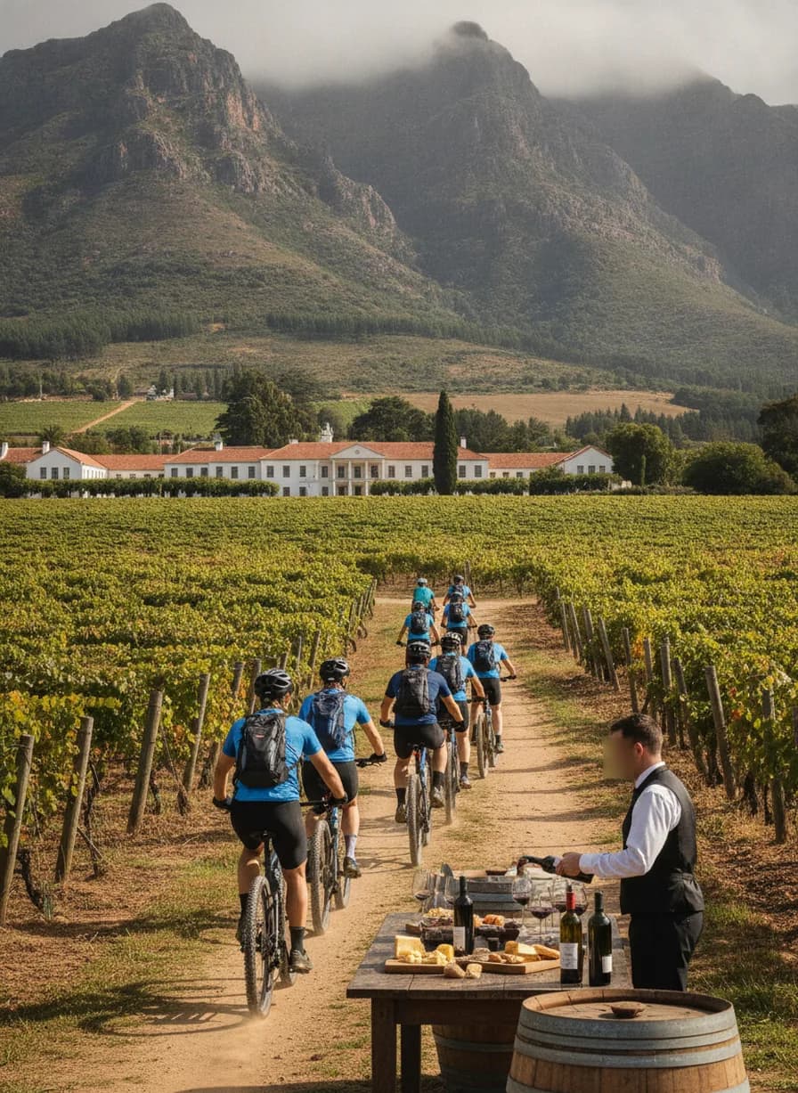 Guided bike tour Stellenbosch en Jonkershoek + wijnproeverij