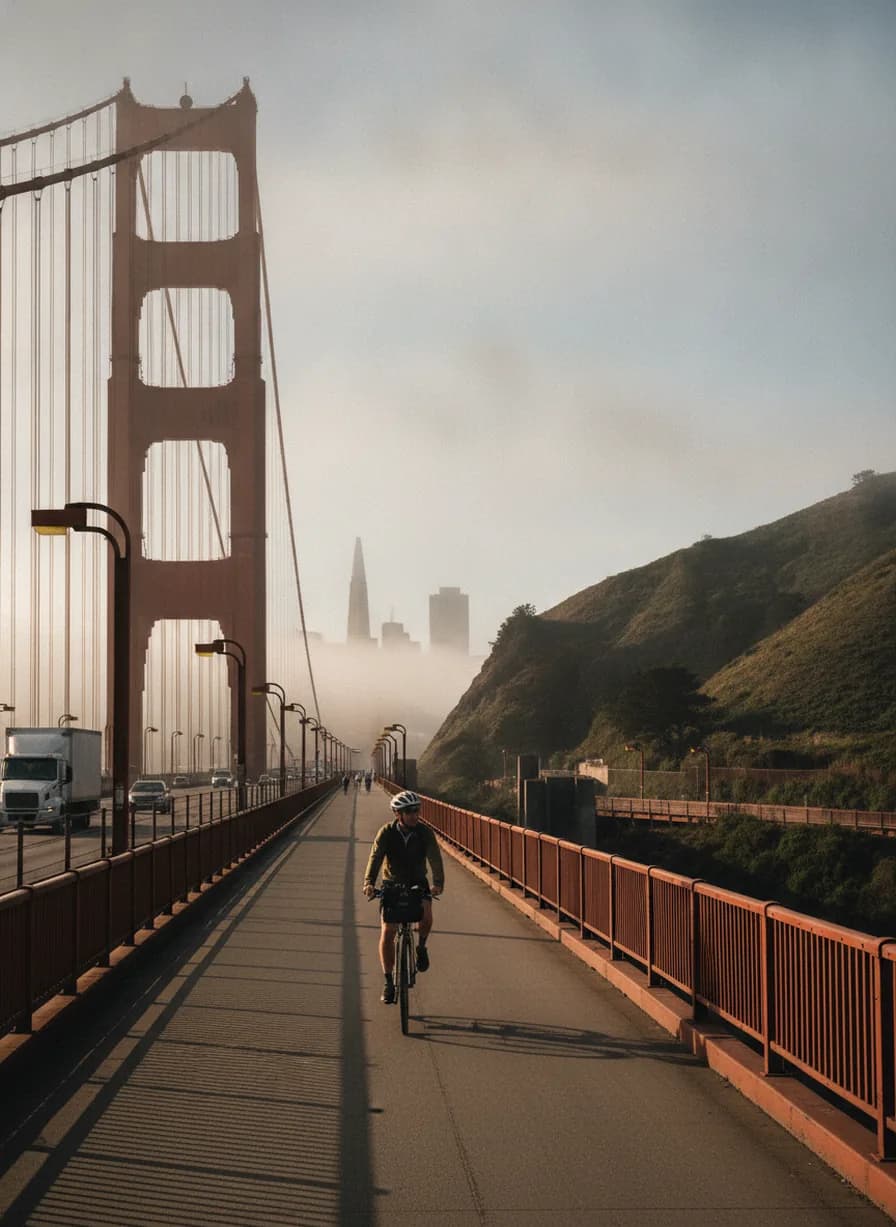 Fiets over Golden Gate Bridge